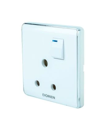 DOREN White 15 A  3 PIN  AC GANG SOCKET